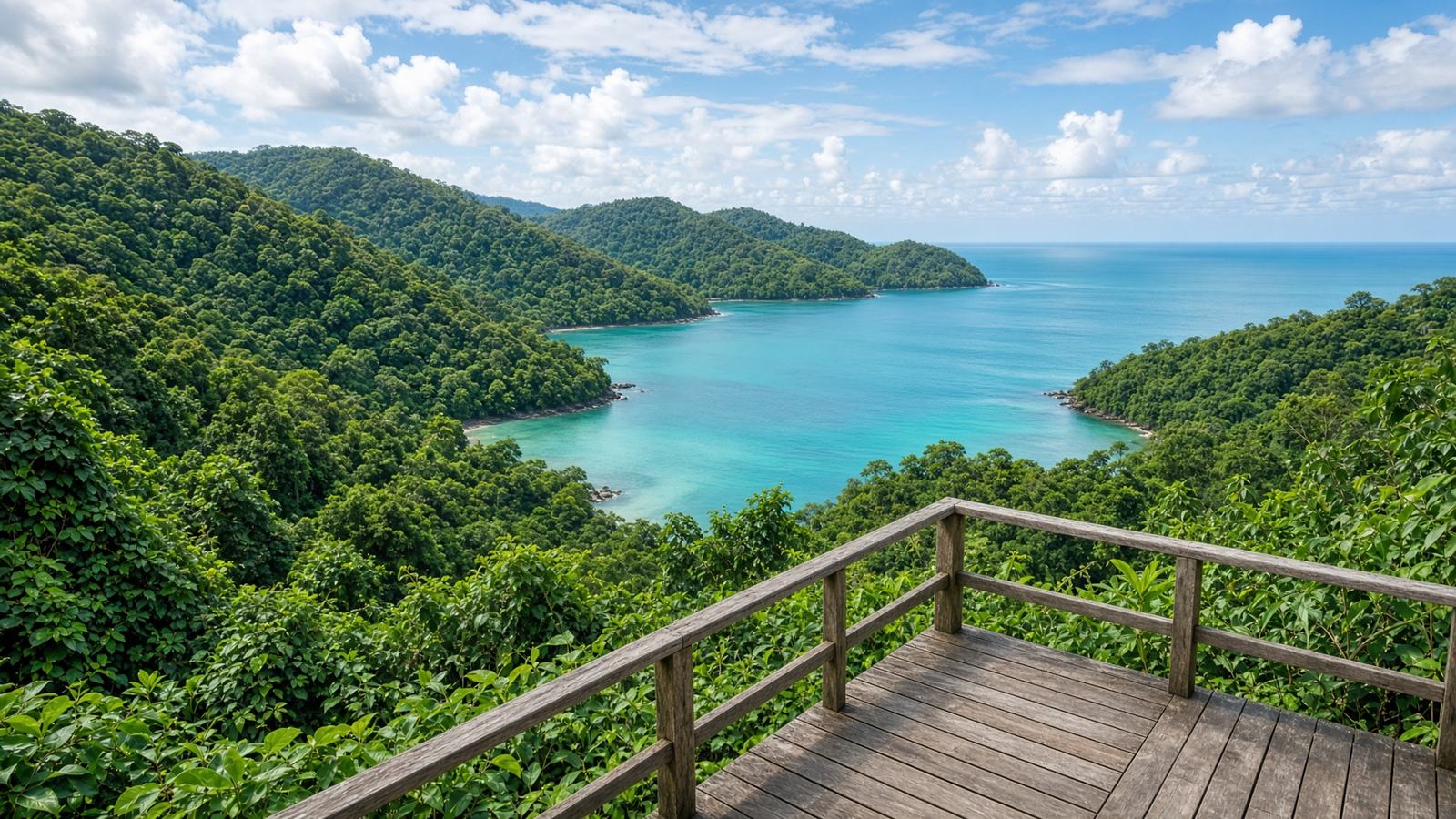 Costa del Pacífico de Costa Rica, selva y bahía turquesa